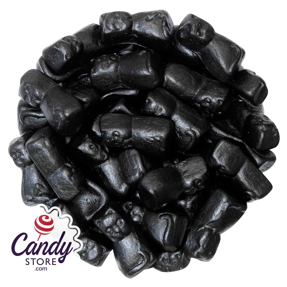 A pile of black licorice pieces